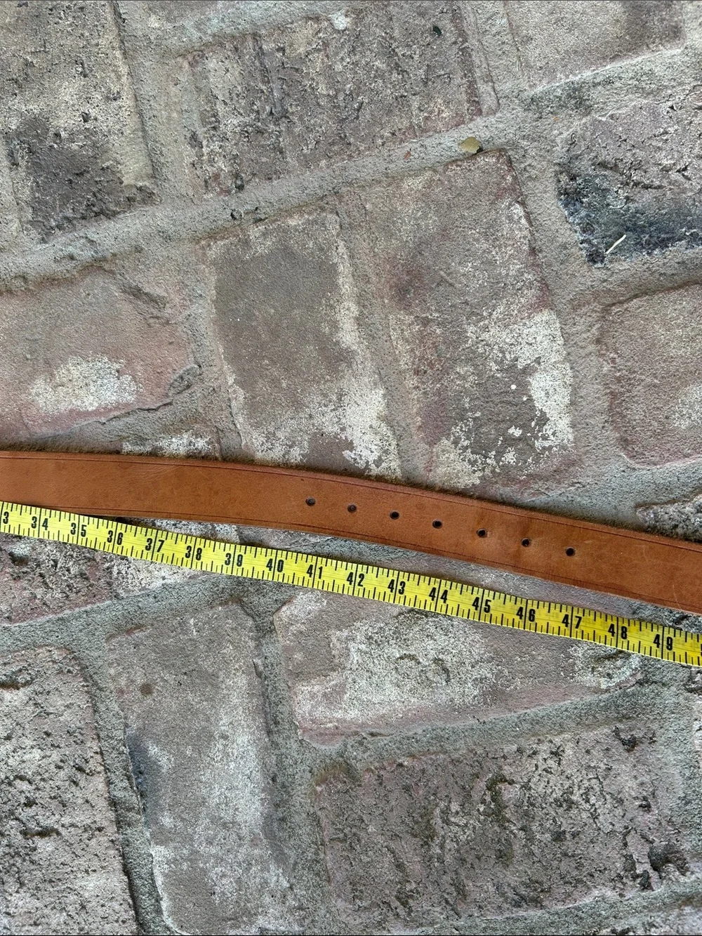 Men’s Genuine Leather Belt with Red Logo Detail